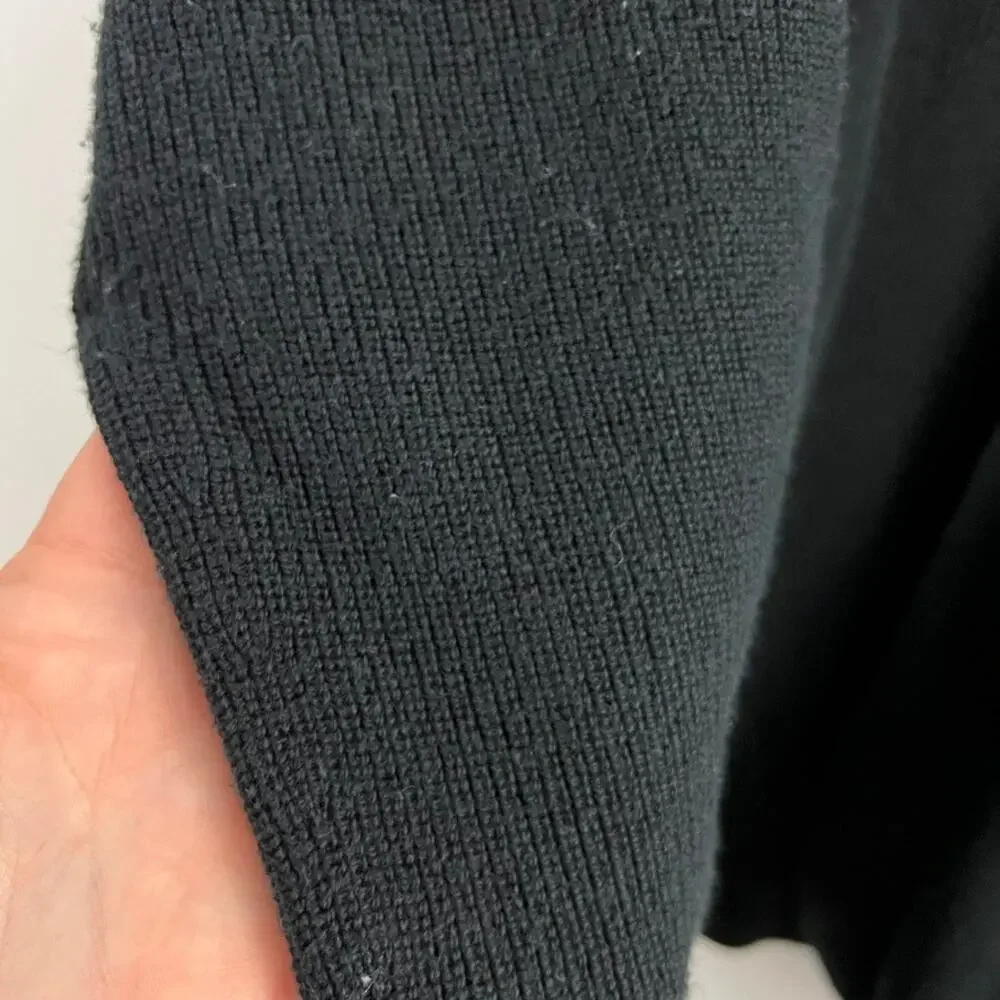 Lululemon Merino Wool Blend Ribbed Long Wrap Sweater Black‎ Women Size 10